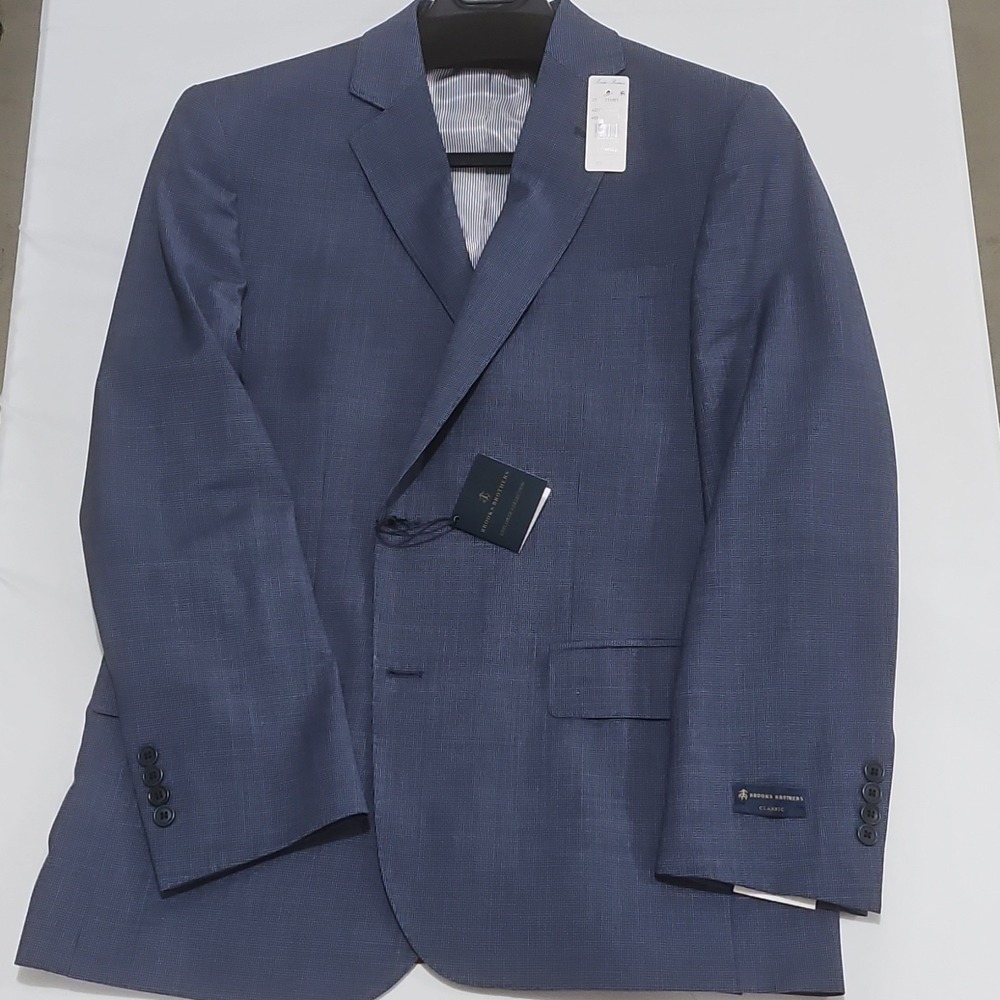 Brooks Brothers Explorer Blue Micro Check Classic Fit Sportscoat 42R  0149
